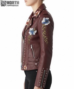 Women's Genuine <b>Leather</b> Winter <b>Jacket</b> High Quality Customizable Comfortable <b>Long</b> Sleeve - Product Image 6