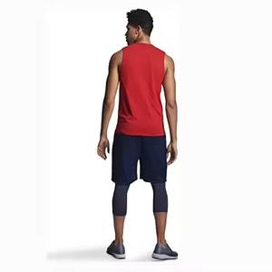 T-shirt rouge décontracté en coton sans manches pour homme, idéal pour la salle de sport, la maison ou les activités de plein air - Product Image 3