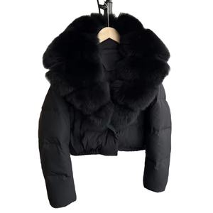 Chaqueta acolchada recortada con cuello redondo hecha en fábrica, acolchada, Anti-Uv, Primavera, lona, logotipo frontal, relleno de poliéster, informal, Unisex - Product Image 5