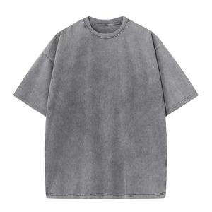 Logo personnalisé streetwear lavé à l'acide Distressed Heavyweight blank surdimensionné grande taille meilleure qualité OEM T-shirts pour hommes à épaules dénudées - Product Image 4