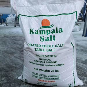 Sal de Mesa Refinada en Forma Sólida |   Cloruro de Sodio de Alta Pureza 99.8% NaCl |   Sal Marina Iodada en Bolsa de 25 kg, Egipto, 2 Años de Duración, Grado Alimenticio - Product Image 1