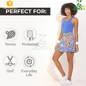 กางเกงเทนนิสทรงเอเข้ารูปสำหรับผู้หญิงกางเกงขาสั้นมีกระเป๋าโลโก้ - Product Image 6