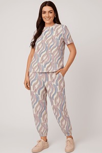 OEM/ODM disponible patrón sólido mujer camisa pantalones conjunto primavera otoño colección para ropa de talla grande al por mayor - Product Image 5