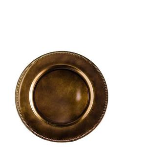 Assiette de présentation en métal plaqué or pour la décoration de table de luxe pour les fêtes, les mariages, les réceptions, les hôtels, les restaurants - Product Image 5