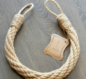 Attache de rideau en corde de Jute-liens Shabby Chic-décor nautique-retenues industrielles-corde de Jute torsadée - Product Image 1