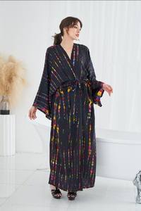Women's Summer Boho Beach Dress Free Size Long Sleeve Kimono <b>Cardigan</b> Breathable Tie Dye Design Woven Weaving Method Vacation - Product Image 6