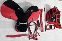 BLUHORSE BH-4077 Vente directe usine Selle d'endurance complète, ensemble de 10 pièces, style anglais, durable, prête pour le trail, en cuir PU incassable