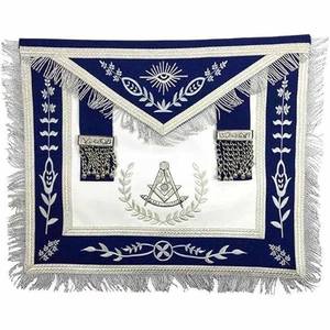 Delantal Masónico de Piel de Oveja para Maestro Masón, 14x16 Pulgadas, Cuadrado, Bordado, con Brújula Blanca y Guantes de Algodón Térmicos para Uso en Fiestas - Product Image 4