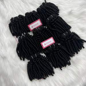 Tissage en lot naturel crépu bouclé # 1B, couleur naturelle, Extensions de cheveux pour femmes noires - Product Image 2