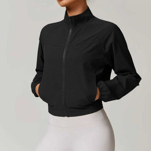2025 Women Fitness Activewear <b>Cowl</b> <b>Neck</b> Full Zip Workout <b>Tops</b> Plus Size Lightweight Regular Fit Women <b>Long</b> <b>Sleeve</b> Yoga Jacket - Product Image 3
