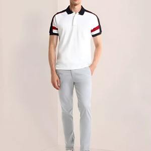 Bordado personalizado para hombre para camisa Spandex/algodón sólido tres colores costura transpirable verano Casual moda manga corta - Product Image 2