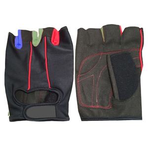 Gants de cyclisme Navia pour adultes, été, demi-doigts, cuir synthétique, personnalisés, haute qualité, noir et rouge - Product Image 1