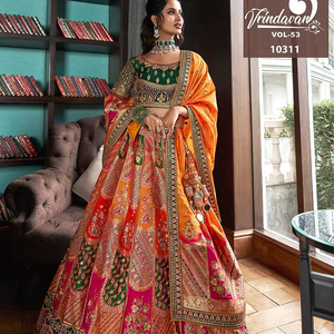 Royal vindavan banarasi Silk เจ้าสาว lehenga choli ใหม่ - Product Image 1