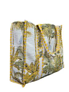 Sac fourre-tout en coton imprimé à la main pour femmes, sac fourre-tout pour le shopping, sac à bandoulière pour femmes - Product Image 3