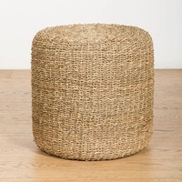 Poufs en herbe de mer de différentes tailles pour salon, café, décoration intérieure, tissage à la main, poufs ottoman en herbe de mer