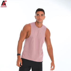 Vente en gros Débardeur de fitness personnalisé poids lourd pour hommes XL Gym taille haute qualité tricoté décontracté couleur unie impression 3D broderie - Product Image 3