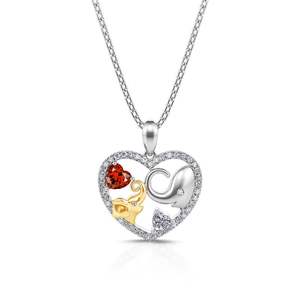 Jeulia Sterling Silver Lucky <b>Elephant</b> Necklace with Zircon Trendy Link Chain <b>Gift</b> - Product Image 1