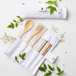 Ensemble de couverts en bambou écologiques les plus vendus, personnalisables en gros, végétariens, avec ustensiles, emballage cadeau, pour voyage, Vietnam - Product Image 1