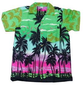 Camisas hawaianas estampadas de palmera para hombre, ropa de fiesta de manga corta, artículos de playa, precio más bajo, de la India - Product Image 1
