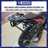 Porte-bagages complet en aluminium pour motos, montable sur le cadre Exciter 155