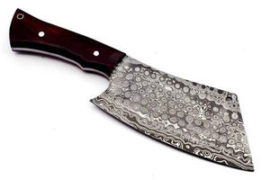 Couteau damas professionnel sur mesure | couteau couperet de haute qualité avec poignée confortable et étui en cuir - Product Image 2