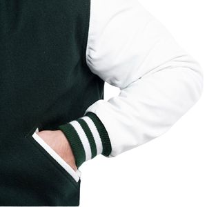 Chaqueta Varsity Retro para Hombre al por Mayor, Cuerpo de Lana, Mangas de Cuero, Cierre Frontal con Cremallera, Estilo Bomber, Uniforme de Equipo de Campeonato - Product Image 5