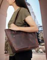 Tas Tote Kulit Asli Laris Manis Kapasitas Besar Mewah Vintage Buatan Tangan Fashion Wanita Tas Penggunaan Sehari-hari Atau Hadiah Pribadi