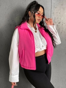 Chaleco acolchado de invierno personalizado de alta calidad para mujer, chaqueta informal acolchada sin mangas, chaleco de plumón de pato, abrigo - Product Image 5