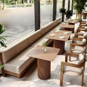 Chaise de salle à manger moderne en bois avec revêtement en tissu et pieds en bois pour l'ameublement de la maison - Product Image 3