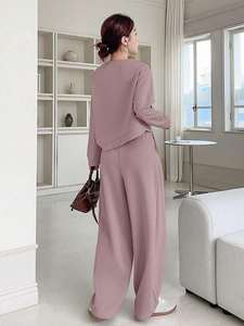 Ensemble de survêtement pour femmes sur mesure, taille plus, deux pièces, sweat-shirt à capuche, pantalon de survêtement, vêtements de sport décontractés, tenue d'entraînement de gym, vente en gros - Product Image 6