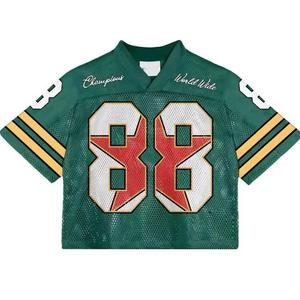 Camisetas de fútbol americano con logotipo bordado sublimado, camisetas de fútbol de malla cuadrada de poliéster personalizadas - Product Image 2