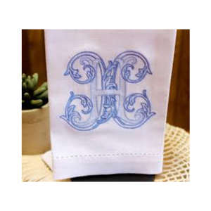 Luxury H Letter Embroidered Cotton Tea Towel 40x60 Cm 280 GSM Absorbent Quick Dry Fabric ISO 9001 Durable <b>Kitchen</b> Cleaning Use - Product Image 1
