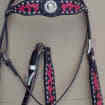 Juego de arreos de cuero genuino Hoof Western, cabezada decorativa y pechera para espectáculos ecuestres, paseos a caballo y equitación. - Product Image 5