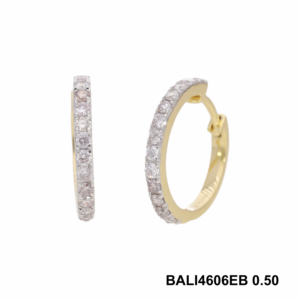 Pendientes de aro Huggie con diamantes pequeños de oro de 14 quilates al por mayor para mujer, joyería de moda - Product Image 4