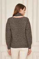 Conjunto de suéter y bufanda de punto oversize con cuello en V para mujer – Elegante y casual, mezcla de lana, ajuste holgado, conjunto de dos piezas para invierno