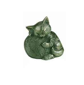 Urna de cremación para gatos domésticos de latón, urna con forma de gato de recuerdo de la mejor calidad en latón, Metal, cobre, urna para mascotas con acabado antiguo - Product Image 2