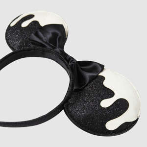 Commande d'usine – Oreilles de Minnie sous licence – Serre-tête coloré blanc effet goutte d'eau pour enfants – Accessoire de cheveux pour Halloween, parcs à thème et vacances - Product Image 1