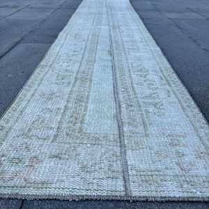1.6x8.3 ft Turkish <b>Runner</b> <b>Rug</b>, Vintage Gray Solid <b>Rug</b> - Product Image 5