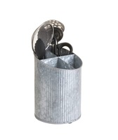 Grand porte-ustensiles de cuisine multifonctionnel moderne et élégant en aluminium fait main, revêtement argenté, excellent support de rangement