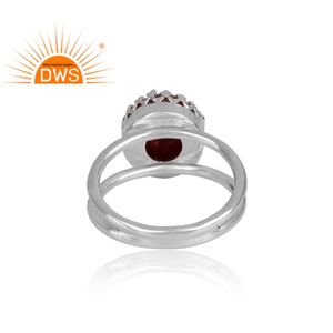 Superventas plata de ley fina esponja Natural Coral piedra preciosa anillo de doble pila joyería personalizada para mujer regalo para ella - Product Image 3