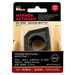 Inserto de Torneado Indexable ISO EPMT 050202E-NF2TT010 Gris, Diámetro del Orificio 2.5mm, Paquete de 10 para Herramienta de Torneado - Product Image 2