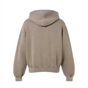 Poids lourd personnalisé surdimensionné fermeture éclair polaire blanc plaine Streetwear Vintage pull en détresse poche sweats à capuche pour hommes 2025 - Product Image 2