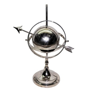 Globe armillaire en aluminium avec base en métal Globe décoratif en métal de bureau avec article d'artisanat indien décoration intérieure de haute qualité - Product Image 5