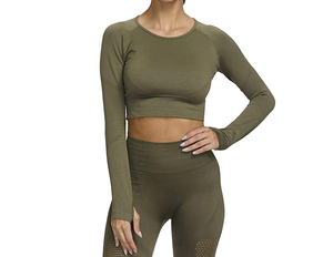 Conjunto Deportivo de 2 Piezas para Mujer, Talla Grande, de Alta Calidad, Personalizable, Ropa de Yoga Sólida, Tejido Ecológico que Absorbe la Humedad - Product Image 6