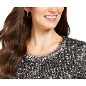 Maglione Casual da Donna Style & Co in Nero con Texture Effetto Ciglia, Taglia Media, per la Stagione Autunnale - Product Image 2