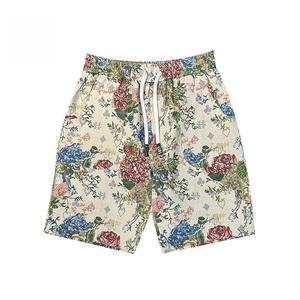 Shorts d'été pour hommes, style hip-hop, motif uni, taille élastique, cordon de serrage, design en maille respirant et coupe-vent, vente en gros - Product Image 1