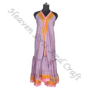 SD008 Saree / Sari / Shari vêtements indiens et pakistanais de l'Inde Hippy Boho longue Unique Cool Maxi indien Vintage Sari robe - Product Image 1
