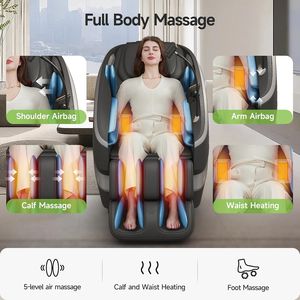 Fauteuil de massage commercial zéro gravité, massage complet du corps, airbag, massage des pieds, concentration sur la taille, écran intelligent réglable, rouleau pour les fesses, musique - Product Image 6