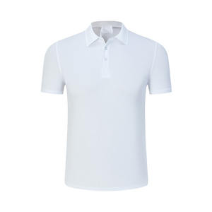 OEM personalizado hombres de manga corta patrón sólido trabajo de secado rápido para camisas con cuello alto y logotipo personalizado-100% poliéster - Product Image 1