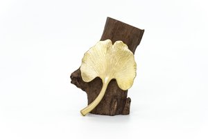 Rond de serviette personnalisé feuille de ginkgo en métal doré pour décoration de table au meilleur prix - Product Image 3